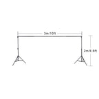 200 * 300cm Photo Studio Background Support Backdrop Crossbar Kit, 200x300cm