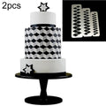 2 PCS Chocolate Cake Geometric Puzzle Embossed Strip Foundation Shape Graphic Biscuit Mold Stamping Tool, Four-sided Diamond, Jigsaw, Hexagon, Square, Regular Triangle, Oblique Triangle Four-sided Diamond Four-sided Diamond