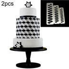 2 PCS Chocolate Cake Geometric Puzzle Embossed Strip Foundation Shape Graphic Biscuit Mold Stamping Tool, Four-sided Diamond, Jigsaw, Hexagon, Square, Regular Triangle, Oblique Triangle Four-sided Diamond Four-sided Diamond