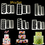 2 PCS Chocolate Cake Geometric Puzzle Embossed Strip Foundation Shape Graphic Biscuit Mold Stamping Tool, Four-sided Diamond, Jigsaw, Hexagon, Square, Regular Triangle, Oblique Triangle