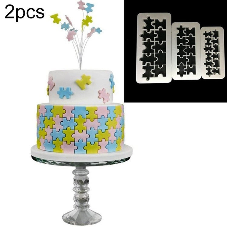 2 PCS Chocolate Cake Geometric Puzzle Embossed Strip Foundation Shape Graphic Biscuit Mold Stamping Tool, Four-sided Diamond, Jigsaw, Hexagon, Square, Regular Triangle, Oblique Triangle – Durable Build, Easy to Use Jigsaw Jigsaw