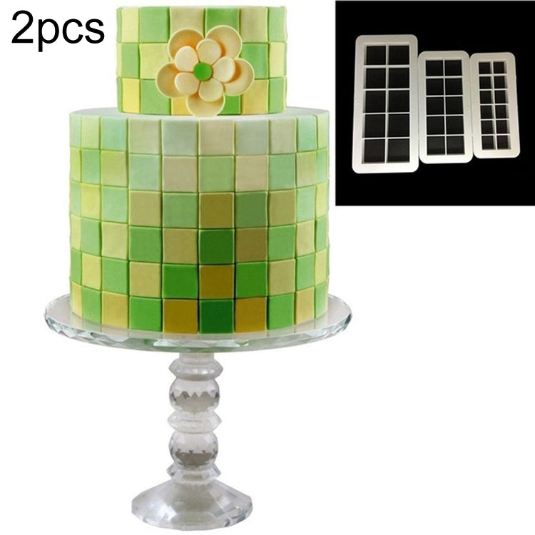 2 PCS Chocolate Cake Geometric Puzzle Embossed Strip Foundation Shape Graphic Biscuit Mold Stamping Tool, Four-sided Diamond, Jigsaw, Hexagon, Square, Regular Triangle, Oblique Triangle – Durable Build, Easy to Use Square Square