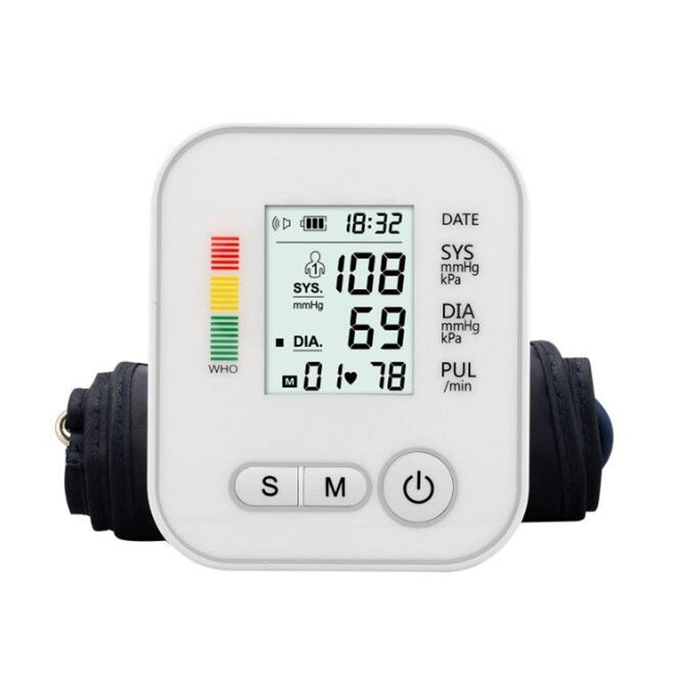 SZKIA RAK283 Arm Type Home Electronic Automatic Hypertension Measuring Instrument Sphygmomanometer, With voice – Durable Build, Easy to Use With voice Silver