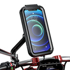 Kewig Bicycle Motorcycle Rearview Mirror Waterproof Box Touch Screen Phone Holder, Small Rearview Mirror Installation, Large Rearview Mirror Installation Small Rearview Mirror Installation Small