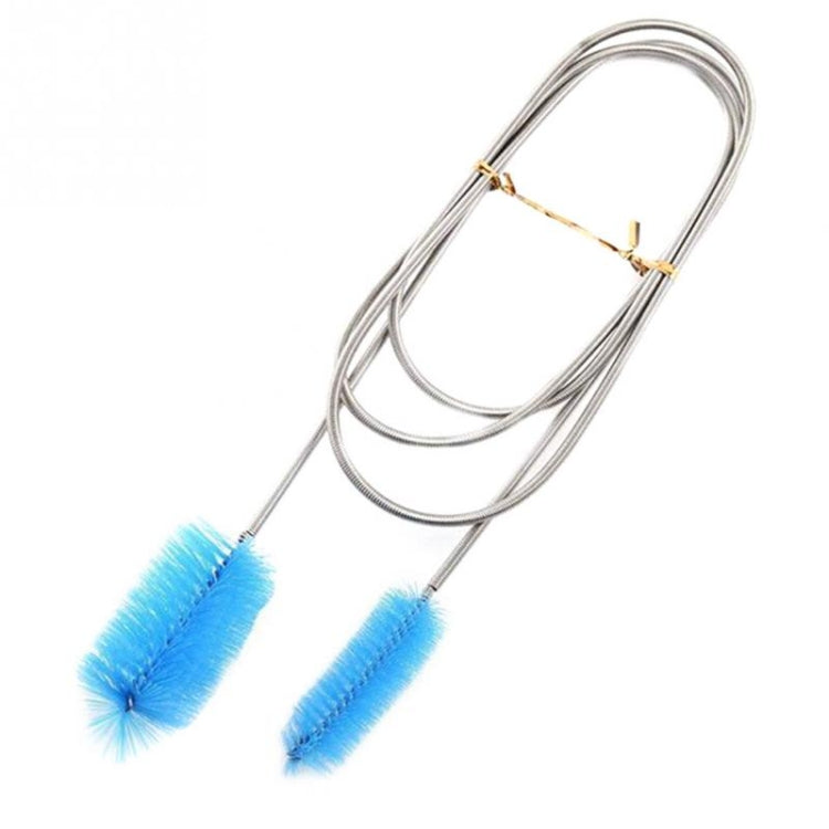 Kitchen Water Pipe Cleaning Brush Stainless Steel Cleaning Brush Spring Long Hair Brush, 1500x60x15-30mm 1500x60x15-30mm Blue