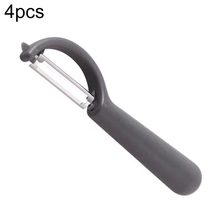 4个一卖 Stainless Steel Round Handle Peeler Sugar Cane Scraper Fruit Plane, 4 PCS Apple Peeler Knife (Dark Gery), 4 PCS Apple Peeler Knife (Green), 4 PCS Apple Peeler Knife (White), 4 PCS Apple Peeler Knife (Light Gery), 4 PCS Apple Peeler Knife (Black) ... 4 PCS Apple Peeler Knife (Dark Gery) Dark Gery