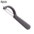 4个一卖 Stainless Steel Round Handle Peeler Sugar Cane Scraper Fruit Plane, 4 PCS Apple Peeler Knife (Dark Gery), 4 PCS Apple Peeler Knife (Green), 4 PCS Apple Peeler Knife (White), 4 PCS Apple Peeler Knife (Light Gery), 4 PCS Apple Peeler Knife (Black) ... 4 PCS Apple Peeler Knife (Dark Gery) Dark Gery
