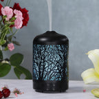 Metal Tree Air Humidifier Essential Oil Diffuser Mist Maker Colorful LED Lamp Diffuser Aromatherapy Air Purifier,, EU Plug – TPU