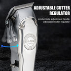 Retro Oil Head Electric Pusher Strong Power Electric Fader LCD Digital Display Rechargeable Hair Clipper, EU Plug, US Plug