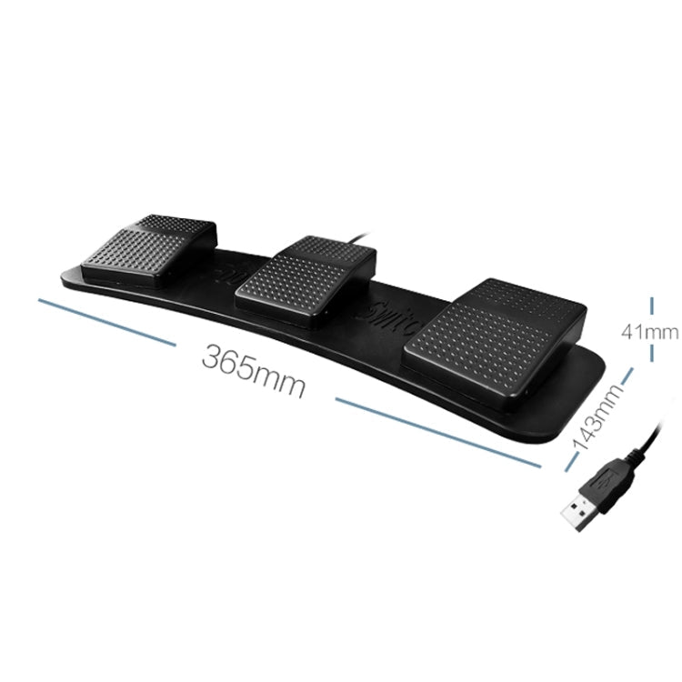 Pcsensor FS23 CF Foot Pedal Switch Keyboard Control Mouse Game Combo Pedal, Photoelectric Mute, Mechanical Sound – Durable Build, Easy to Use