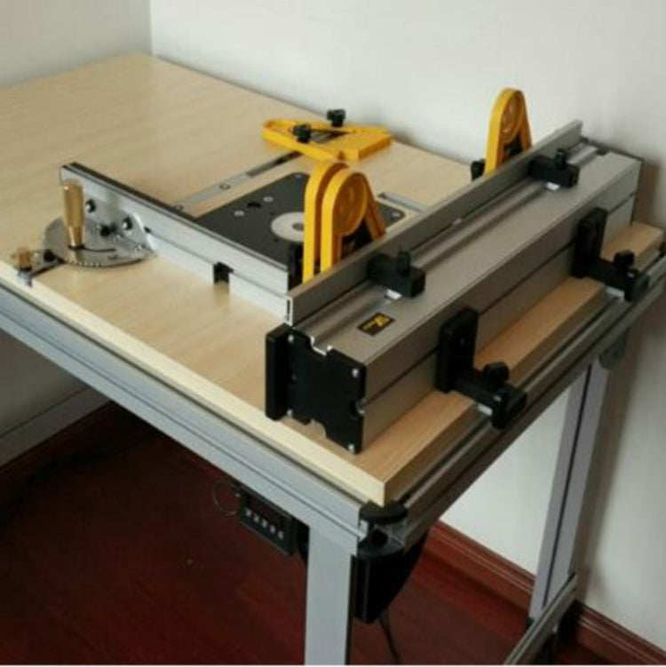 Woodworking Pusher Slide Ruler Woodworking Table Saw Measuring Tool, Single Tenon, Aluminum Handle, Copper Handle, Aluminum Handle + Tenon, Aluminum Handle + Tenon + Limit, Copper Handle + Tenon + Limit, Aluminum Handle + 450mm ＋ Limit... – Flip