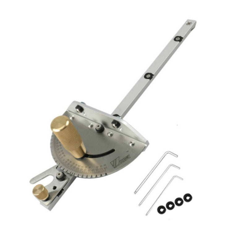 Woodworking Pusher Slide Ruler Woodworking Table Saw Measuring Tool, Single Tenon, Aluminum Handle, Copper Handle, Aluminum Handle + Tenon, Aluminum Handle + Tenon + Limit, Copper Handle + Tenon + Limit, Aluminum Handle + 450mm ＋ Limit... – Flip Copper Handle