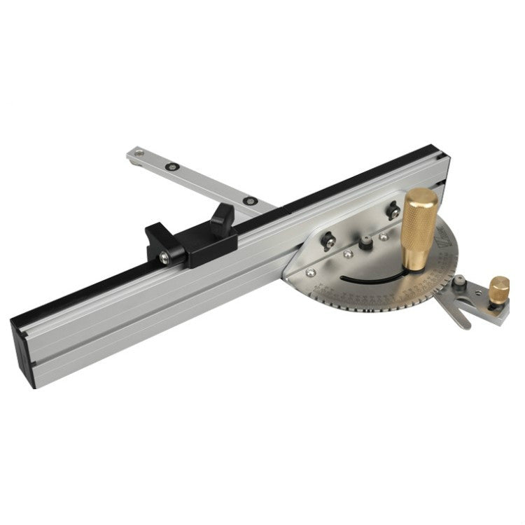 Woodworking Pusher Slide Ruler Woodworking Table Saw Measuring Tool, Single Tenon, Aluminum Handle, Copper Handle, Aluminum Handle + Tenon, Aluminum Handle + Tenon + Limit, Copper Handle + Tenon + Limit, Aluminum Handle + 450mm ＋ Limit... – Flip Copper Handle + Tenon + Limit