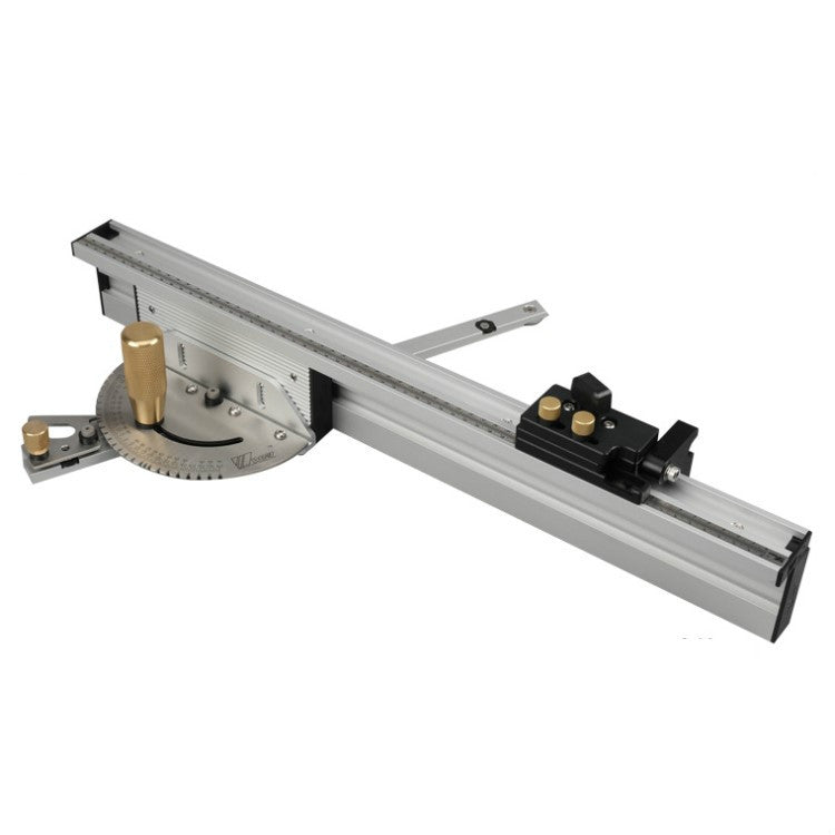 Woodworking Pusher Slide Ruler Woodworking Table Saw Measuring Tool, Single Tenon, Aluminum Handle, Copper Handle, Aluminum Handle + Tenon, Aluminum Handle + Tenon + Limit, Copper Handle + Tenon + Limit, Aluminum Handle + 450mm ＋ Limit... – Flip Copper Handle + 450mm ＋ Limit