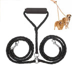 Double Dog Leashes Anti-winding Pet Traction Rope, 1.4m 1.4m Black