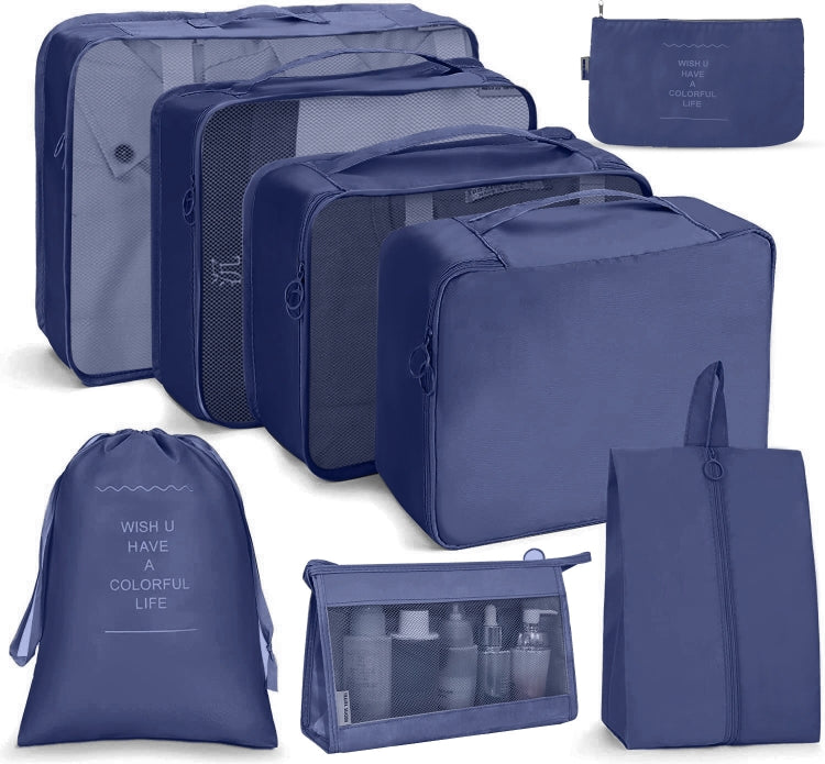 Travel Storage Bag Set Folding Storage Bag, 7 In 1, 8 In 1 Beam Mouth, 8 In 1 Cosmetic Bag – 4K 8 In 1 Cosmetic Bag Navy Blue