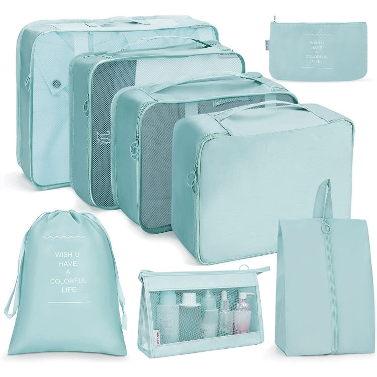 Travel Storage Bag Set Folding Storage Bag, 7 In 1, 8 In 1 Beam Mouth, 8 In 1 Cosmetic Bag – 4K 8 In 1 Cosmetic Bag Lake Blue