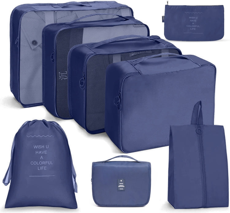 Travel Storage Bag Set Folding Storage Bag, 8 In 1 Toiletry Bag, 9 In 1 Cosmetic Bag, 9 In 1 Toiletry Bag – 4K 8 In 1 Toiletry Bag Navy Blue