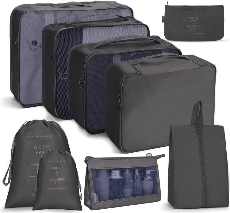 Travel Storage Bag Set Folding Storage Bag, 8 In 1 Toiletry Bag, 9 In 1 Cosmetic Bag, 9 In 1 Toiletry Bag – 4K 9 In 1 Cosmetic Bag Black