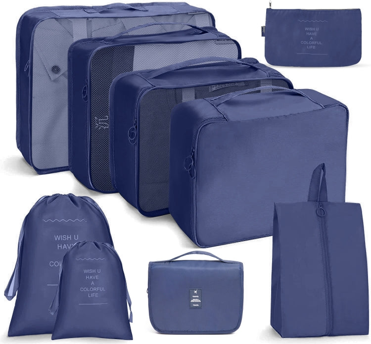 Travel Storage Bag Set Folding Storage Bag, 8 In 1 Toiletry Bag, 9 In 1 Cosmetic Bag, 9 In 1 Toiletry Bag – 4K 9 In 1 Toiletry Bag Navy Blue