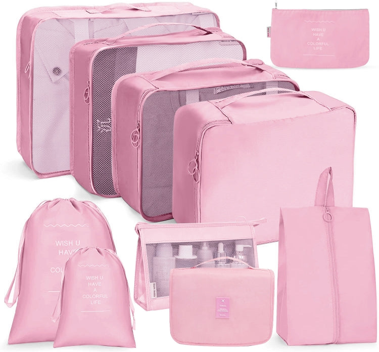 Travel Storage Bag Set Folding Storage Bag, 10 In 1 – 4K 10 In 1 Pink