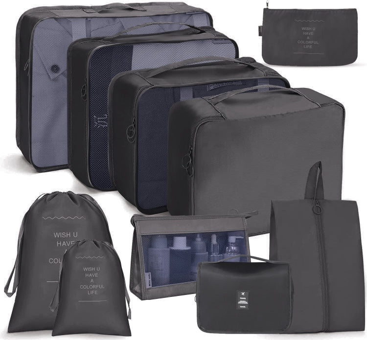 Travel Storage Bag Set Folding Storage Bag, 10 In 1 – 4K 10 In 1 Black