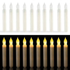 12 PCS/ Box LED Electronic Candle Light Flameless Candle Light Long Rod Christmas Candle, Flashing Warm White Light