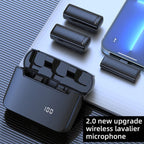 Wireless Lavalier Noise Canceling Microphone with Charging Case, S13 Dual Microphone Black USB-C/Type-C Interface, S13 Dual Microphone Black 8 Pin Interface, S13 One To Two Yellow Case USB-C/Type-C Interface