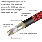 Red and Black Net TRS 6.35mm Male To Caron Female Microphone XLR Balance Cable, 0.5m, 1m, 1.8m, 3m, 5m, 8m, 10m, 12m, 15m, 20m, 25m, 30m