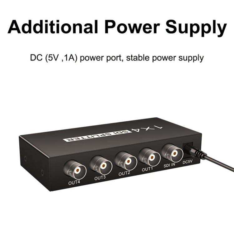 1 In 4 Out SD-SDI / HD-SDI / 3G-SDI Distribution Amplifier Video SDI Splitter, 1 In 4 Out – TPU