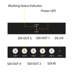 1 In 4 Out SD-SDI / HD-SDI / 3G-SDI Distribution Amplifier Video SDI Splitter, 1 In 4 Out – TPU