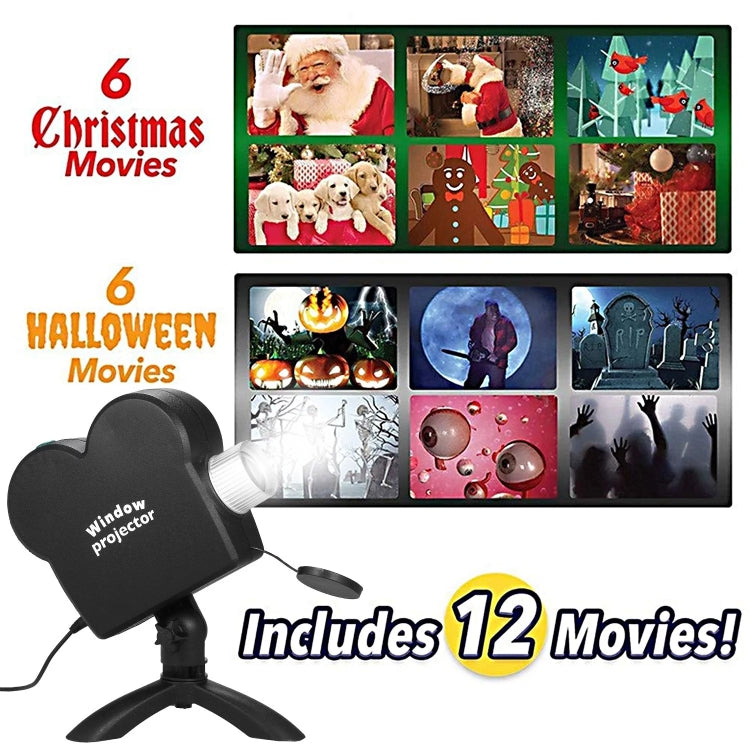 Christmas Halloween Laser Projector Mini Window Home Theater Projector, US Plug, UK Plug, AU Plug