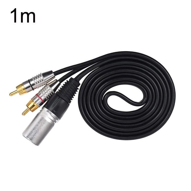 XLR Male To 2RCA Male Plug Stereo Audio Cable, Length:, 0.5m, 1m, 1.5m, 2m, 3m, 5m, 8m, 10m 1m