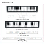 Children Beginner Piano Keyboard Color Stickers Musical Instrument Accessories, Imitation Piano Keys 61 Keys, Piano Keys 61 keys