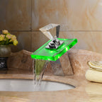 LED Waterfall Faucet Colorful Temperature Control Color-changing Anti-scalding Faucet, Color-changing Faucet