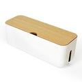 Power Cable Storage Box Case Anti-dust Charger Socket Organizer Desktop Network Line Storage Bin White