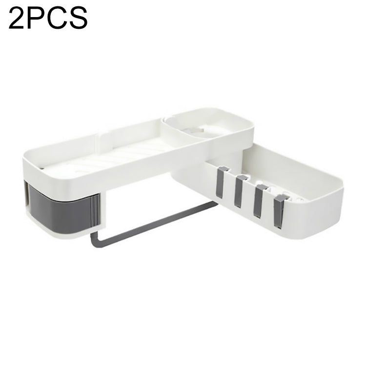 2 PCS Bathroom Accessories Shower Shelf Seamless Rotating Tripod Seamlessly Fixtures Storage Rack Kitchen Tripod – Durable Build, Easy to Use Gray