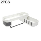 2 PCS Bathroom Accessories Shower Shelf Seamless Rotating Tripod Seamlessly Fixtures Storage Rack Kitchen Tripod – Durable Build, Easy to Use Gray