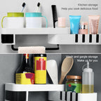 2 PCS Bathroom Accessories Shower Shelf Seamless Rotating Tripod Seamlessly Fixtures Storage Rack Kitchen Tripod – Durable Build, Easy to Use