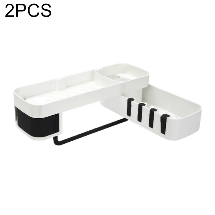 2 PCS Bathroom Accessories Shower Shelf Seamless Rotating Tripod Seamlessly Fixtures Storage Rack Kitchen Tripod – Durable Build, Easy to Use Black