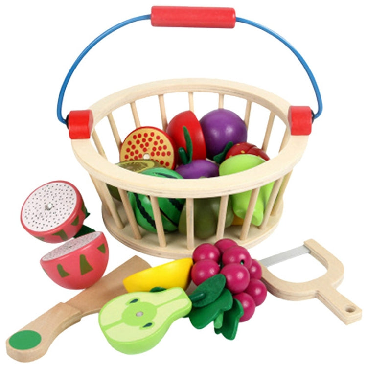 Children Wooden Magnetic Cut fruit and Vegetables Baby Cut Music Play House Kitchen Toys, YLB-12 PCS Fruit Basket YLB-12 PCS Fruit Basket