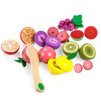 Children Wooden Magnetic Cut fruit and Vegetables Baby Cut Music Play House Kitchen Toys, YLB-12 PCS Fruit Basket