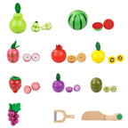 Children Wooden Magnetic Cut fruit and Vegetables Baby Cut Music Play House Kitchen Toys, YLB-12 PCS Fruit Basket