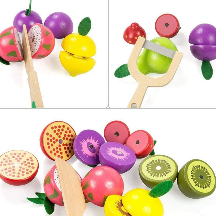 Children Wooden Magnetic Cut fruit and Vegetables Baby Cut Music Play House Kitchen Toys, YLB-12 PCS Fruit Basket