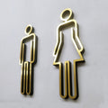 2 PCS Acrylic Toilet Symbol Adhesive Backed Bathroom Toilet Door Sign for Hotel, Toilet Sign(Gold), Toilet Sign(Black), Toilet Sign(Silver) Toilet Sign(Gold) Gold