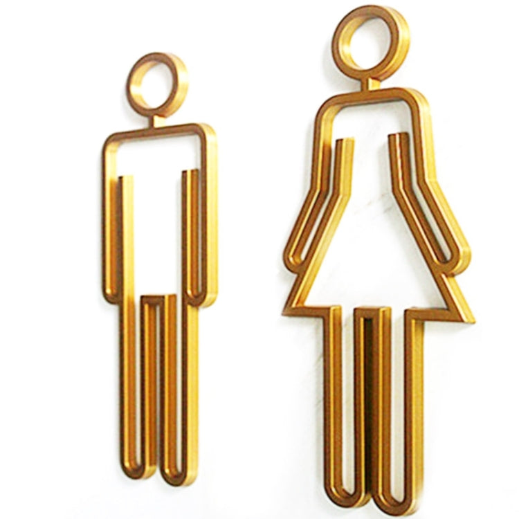 2 PCS Acrylic Toilet Symbol Adhesive Backed Bathroom Toilet Door Sign for Hotel, Toilet Sign(Gold), Toilet Sign(Black), Toilet Sign(Silver)