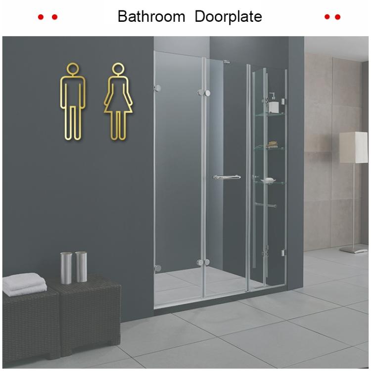 2 PCS Acrylic Toilet Symbol Adhesive Backed Bathroom Toilet Door Sign for Hotel, Toilet Sign(Gold), Toilet Sign(Black), Toilet Sign(Silver)