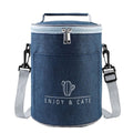 Round Lunch Bag Insulated Lunch Box Foldable & Portable Lunch Tote, L, M L Tibetan