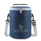 Round Lunch Bag Insulated Lunch Box Foldable & Portable Lunch Tote, L, M L Tibetan