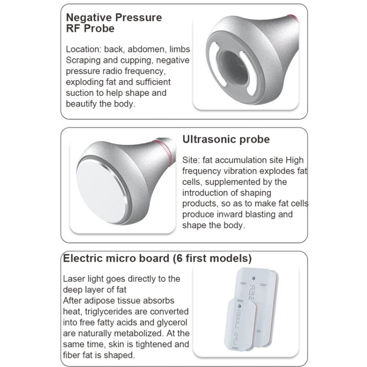 6 In 1 80K Ultrasonic Cavitation Vacuum Radio Frequency Lipo Laser Slimming Machine, US Plug, EU Plug, UK Plug, AU plug